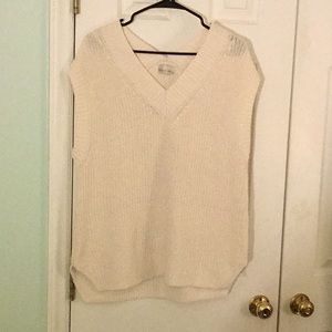Cream V-neck sweater